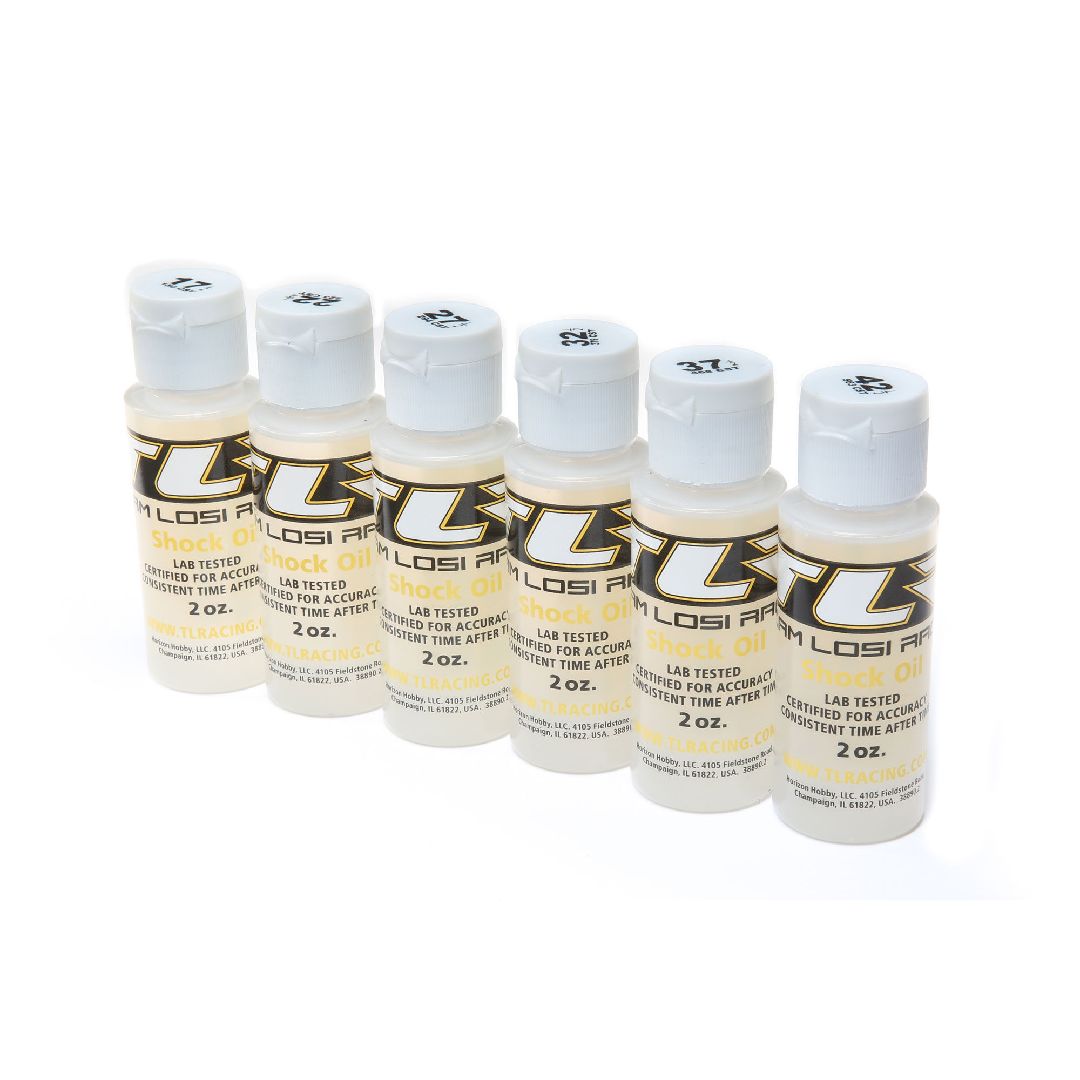 TLR Silicone Shock Oil 6 PACK, 17.5-42.5WT, 150-563CST, 2OZ