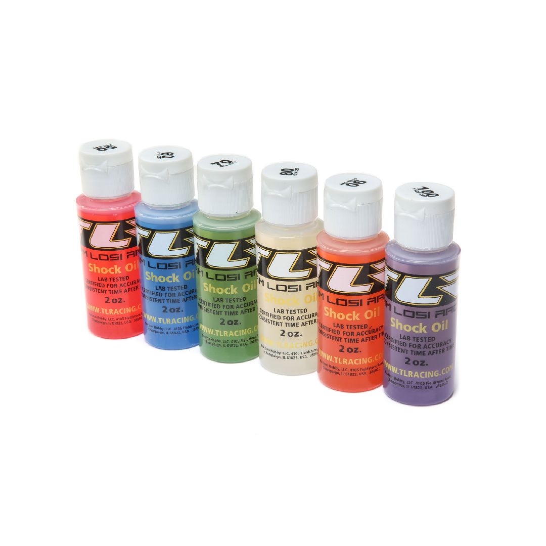 TLR Silicone Shock Oil 6 PACK, 50-100WT, 710-1325CST, 2OZ