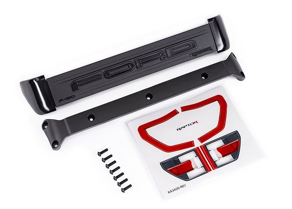 Traxxas Tailgate Trim/ Trim Mount/ 3x10mm BCS (7)/ Decals - Click Image to Close