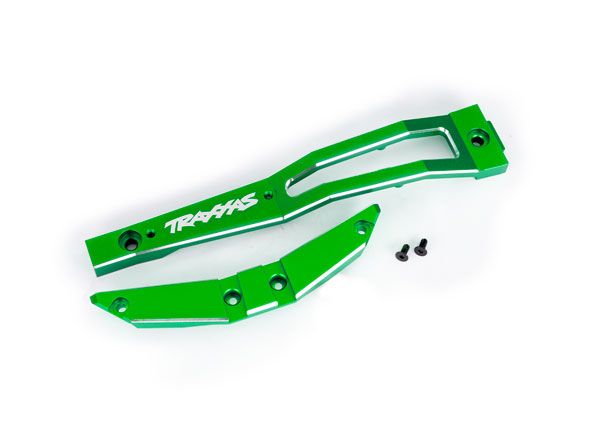 Traxxas Chassis brace, front, 6061-T6 aluminum (green-anodized/ 2.5x6mm CCS (with threadlock) (2)