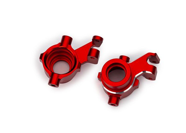Traxxas Steering blocks, 6061-T6 aluminum (red-anodized),left & right/ 3x18mm BCS (with threadlock) (2)