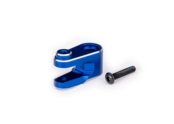 Traxxas Servo horn, steering, 6061-T6 aluminum (blue-anodized)/ 3x15mm BCS (with threadlock) (1)