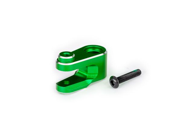 Traxxas Servo horn, steering, green-anodized aluminum