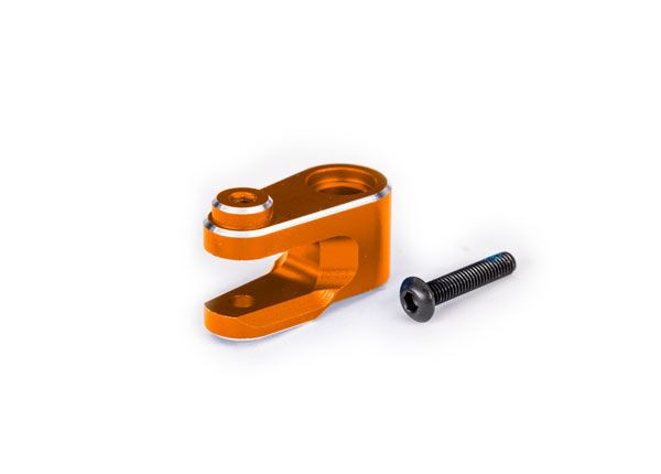 Traxxas Servo horn, steering, 6061-T6 aluminum (orange-anodized)/ 3x15mm BCS (with threadlock) (1)