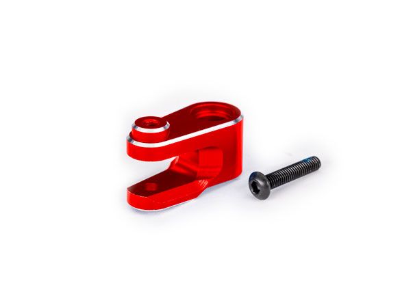 Traxxas Servo horn, steering, 6061-T6 aluminum (red-anodized)/ 3x15mm BCS (with threadlock) (1)