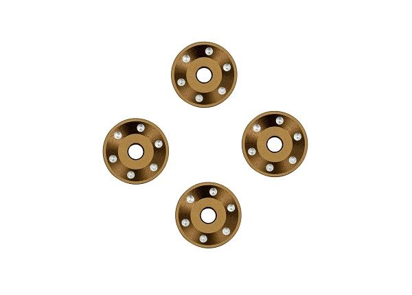 Traxxas Wheel washers, machined aluminum, bronze (4)