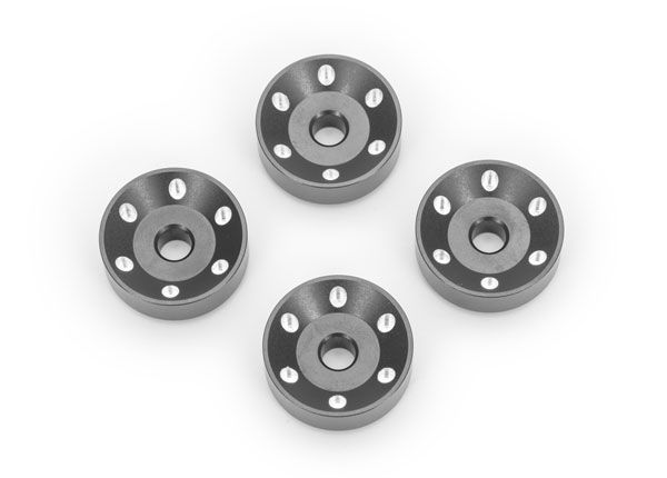 Traxxas Wheel washers, machined aluminum, gray (4) - Click Image to Close