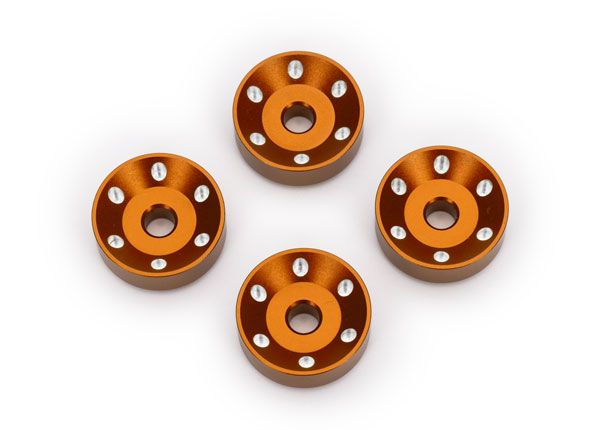 Traxxas Wheel washers, machined aluminum, orange (4)