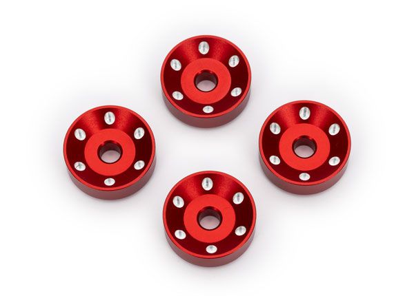 Traxxas Wheel washers, machined aluminum, red (4) - Click Image to Close