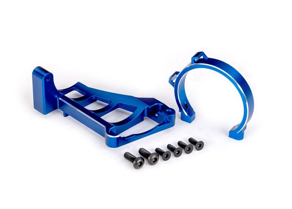 Traxxas Motor mounts (front & rear) (blue-anodized aluminum)