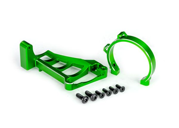 Traxxas Motor mounts (front & rear) (green-anodized aluminum)