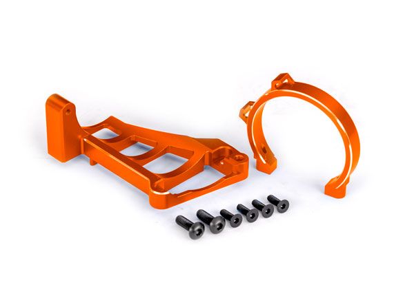 Traxxas Motor mounts (front & rear) (orange-anodized aluminum) - Click Image to Close