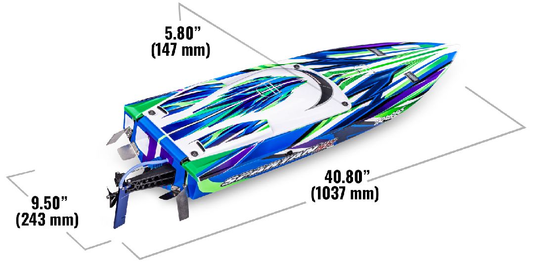 Traxxas Spartan SR 36" Race Boat with Self-Righting - Green - Click Image to Close