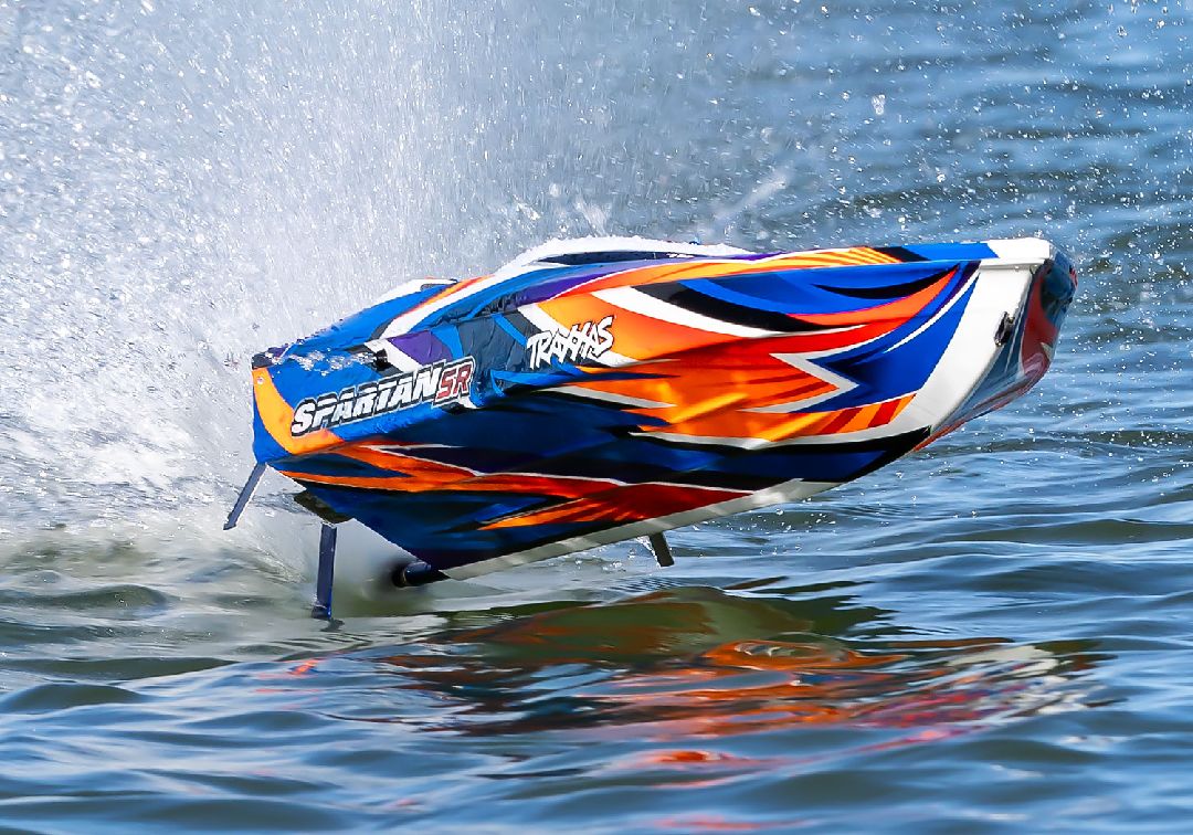 Traxxas Spartan SR 36" Race Boat with Self-Righting - Orange - Click Image to Close