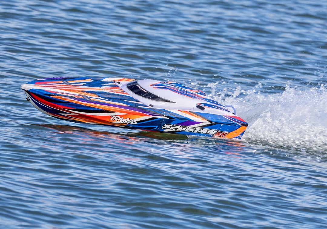 Traxxas Spartan SR 36" Race Boat with Self-Righting - Orange - Click Image to Close