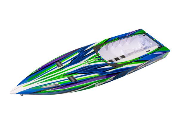 Traxxas Hull, Spartan SR, green graphics (fully assembled) - Click Image to Close