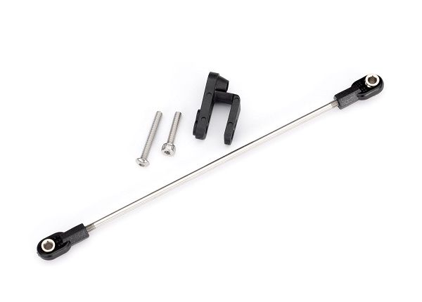 Traxxas Rudder pushrod, assembled/ servo horn (Spartan SR) - Click Image to Close