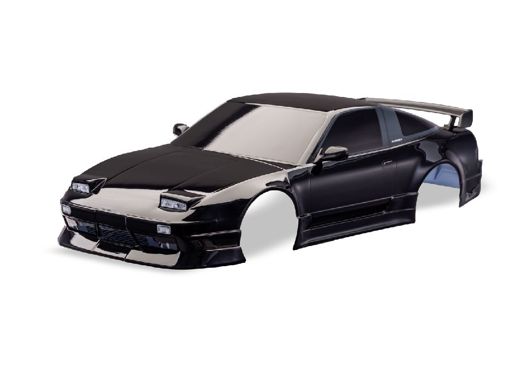 Traxxas Body, Nissan 240SX, complete (black) (decals applied)