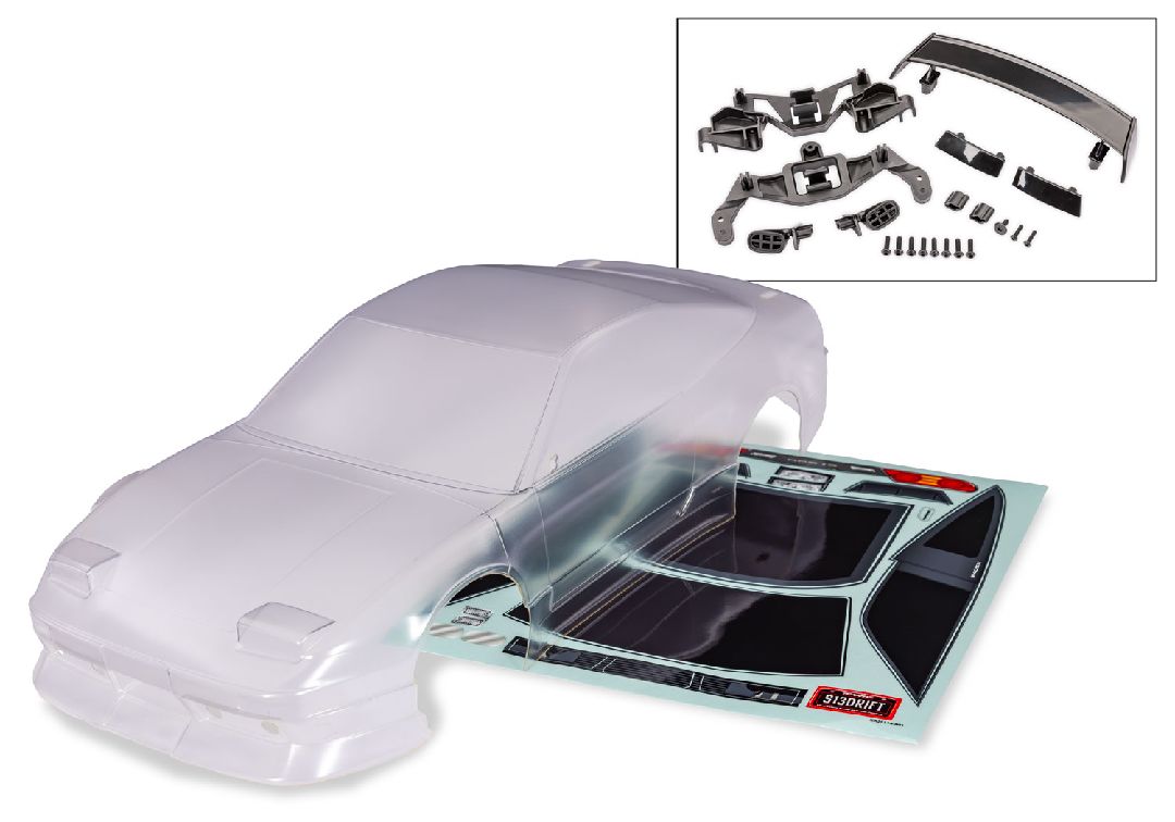 Traxxas Body, Nissan 240SX (clear, trimmed, requires painting)