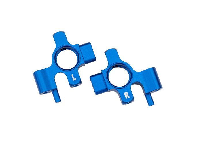 Traxxas Steering blocks, 6061-T6 Aluminuminum (blue-anodized) (left & right)/ 3x12mm BCS (with threadlock) (4)