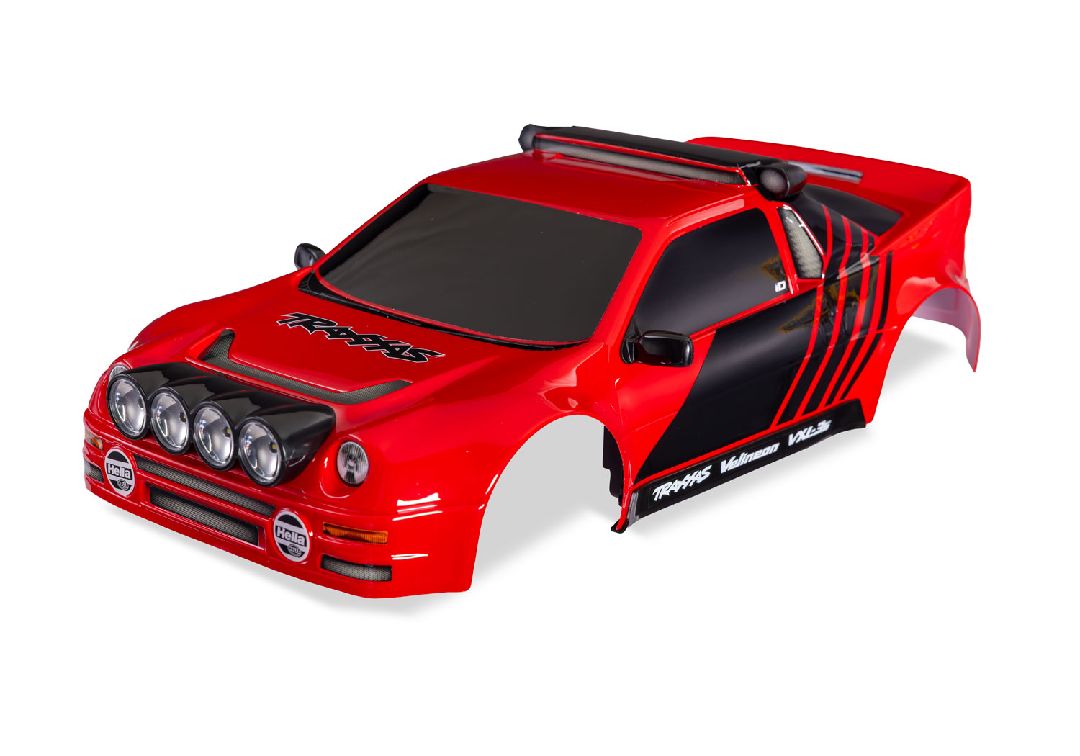 Traxxas Body, Ford RS200, complete (Red) (decals applied)