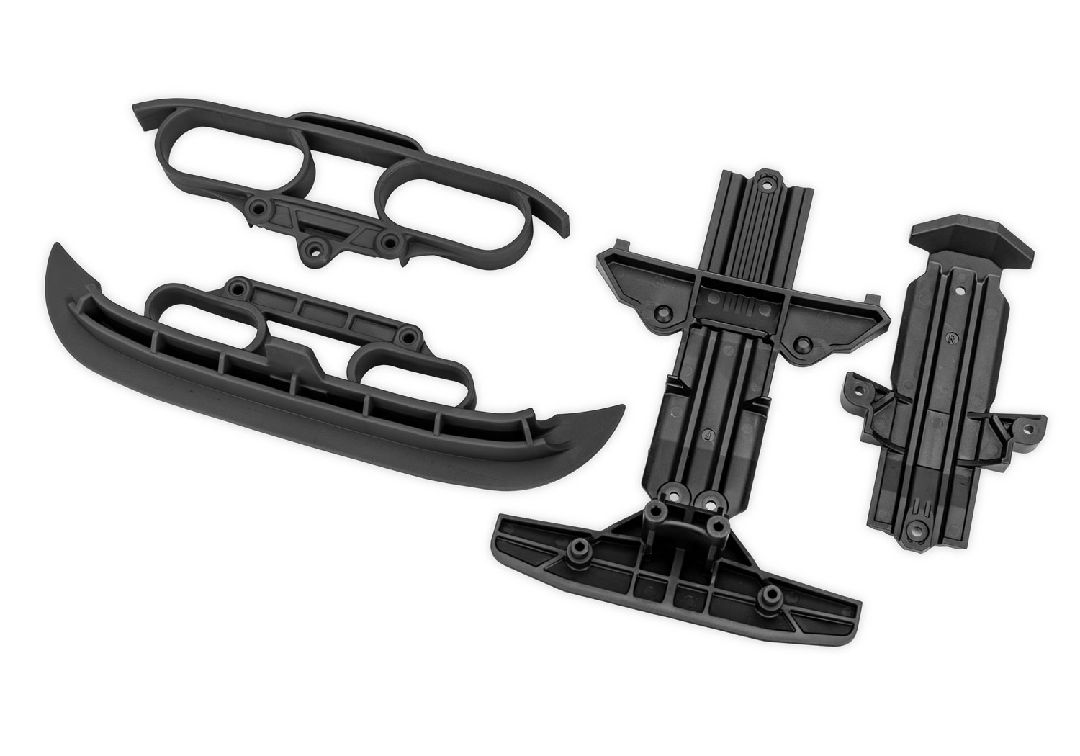 Traxxas Skid plate, bumper, front (1)/ rear (1)/(black)