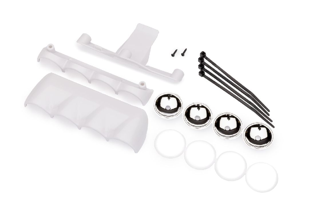 Traxxas LED light pod housing,white/lens,clear/reflector,chrome