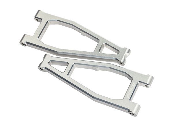 Traxxas Suspension arms, upper (left & right, front) (6061-T6 aluminum, silver-anodized)/ 3x8mm BCS (with threadlock) (8)