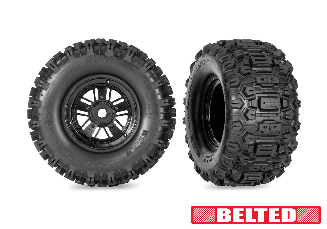 Traxxas Funco Replica Black Wheels with Sledgehammer Tires (2)