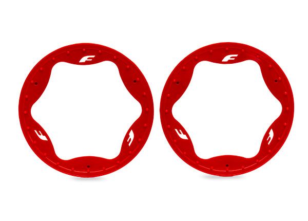 Traxxas Beadlock rings, rear, red (4.3