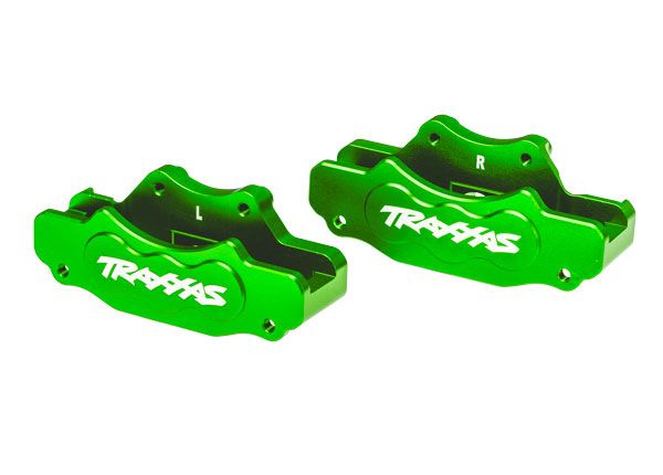 Traxxas Brake calipers, front (green 6061-T6 aluminum)