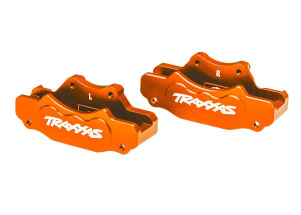 Traxxas Brake calipers, front (orange 6061-T6 aluminum)