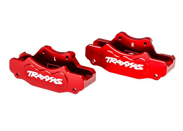Traxxas Brake calipers, front (red 6061-T6 aluminum)