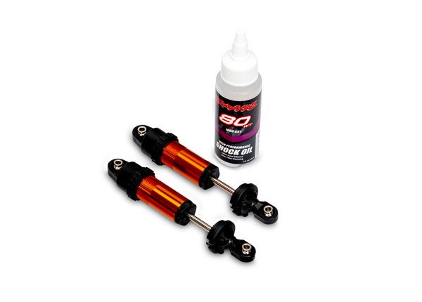Traxxas Shocks, GT-Maxx, front, aluminum, orange-anodized (2)
