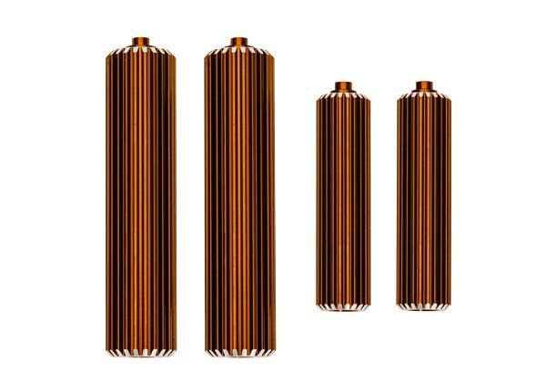 Traxxas Reservoirs, shocks (6061-T6 aluminum, orange-anodized)