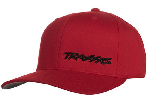 Traxxas Large/Extra Large Flex Hat - Red w/ Black Logo - Click Image to Close