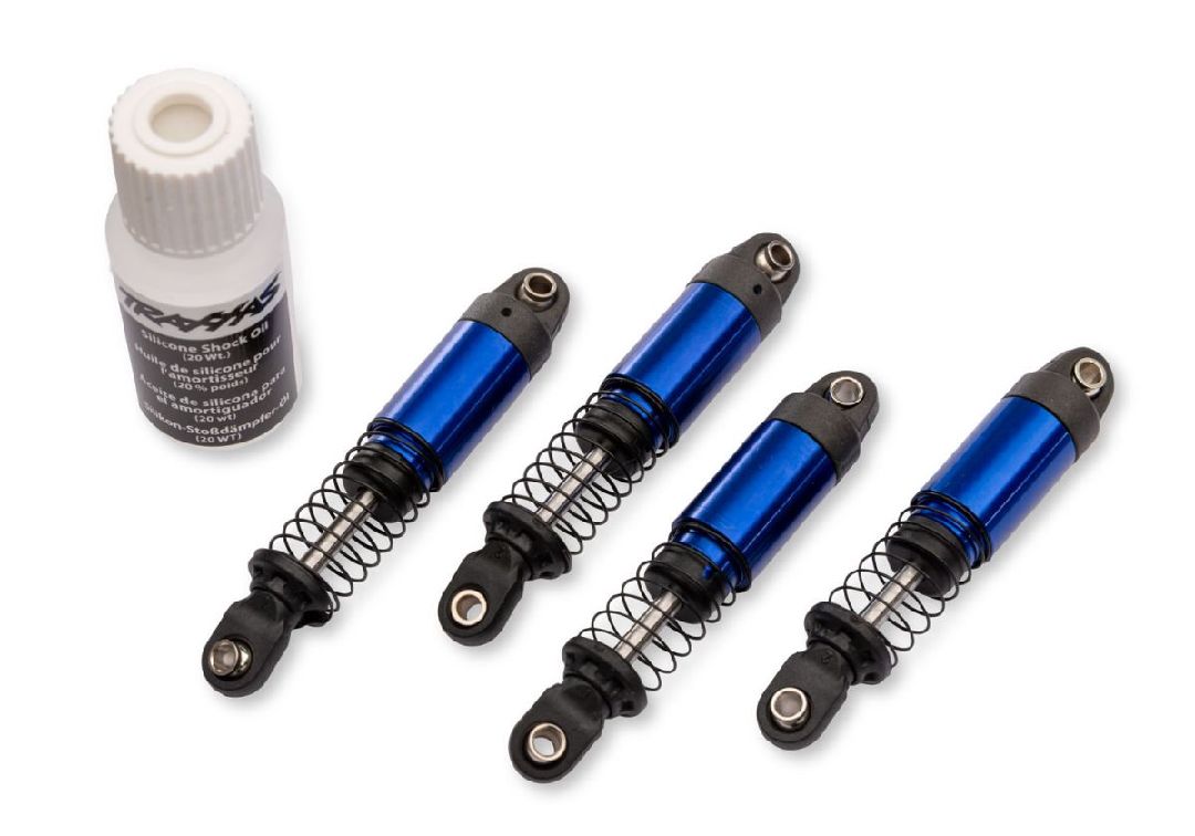 Traxxas Shocks, GTM Pro, Aluminum (w/springs) - Blue (4)