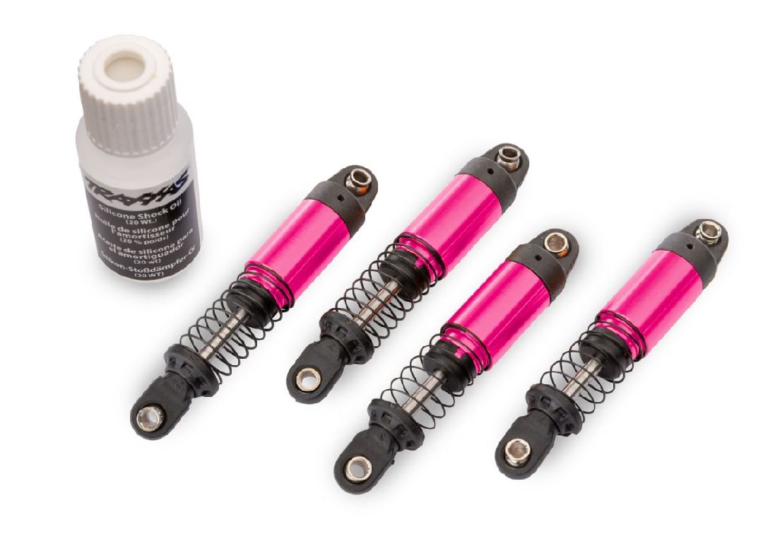 Traxxas Shocks, GTM Pro, Aluminum (w/springs) - Pink (4)
