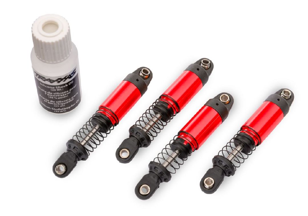 Traxxas Shocks, GTM Pro, 6061-T6 Aluminum (w/springs) - Red (4)