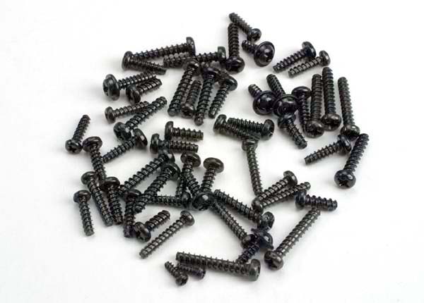 Traxxas Screw Set, Self-Tapping Screws (Black) (Tom Cat/ Spirit)