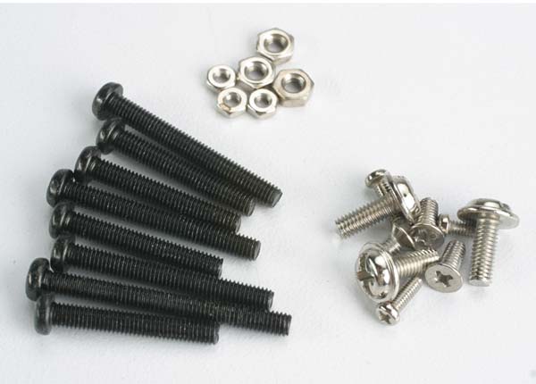 Traxxas Screw Set, Machine Screw & Nut Set (Black) (Tom Cat/ Spirit)