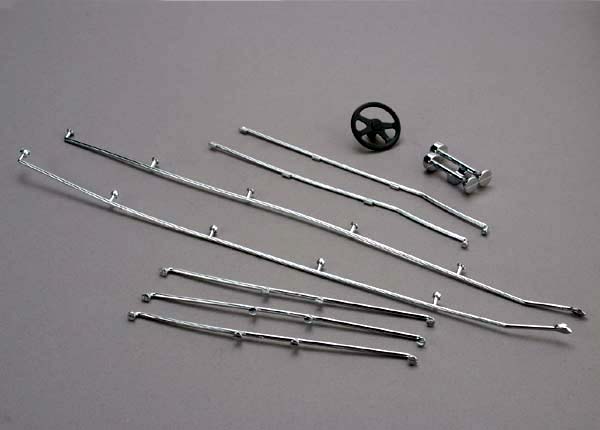 Traxxas Deck Rail Set w/Horns & Steering Wheel (Chrome)