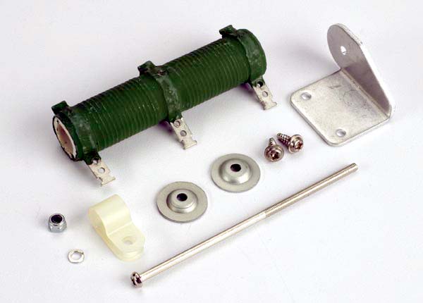 Traxxas Resistor (H.D. Ceramic Tube)/ Resistor Mounting Bracket/ Resistor Wire Keeper/ 2.6x8mm Panhead Screws