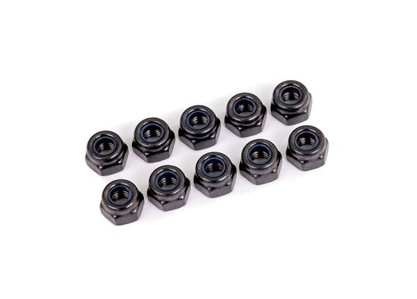 Traxxas Nuts, 4mm Nylon Locking, Black (10) - Click Image to Close
