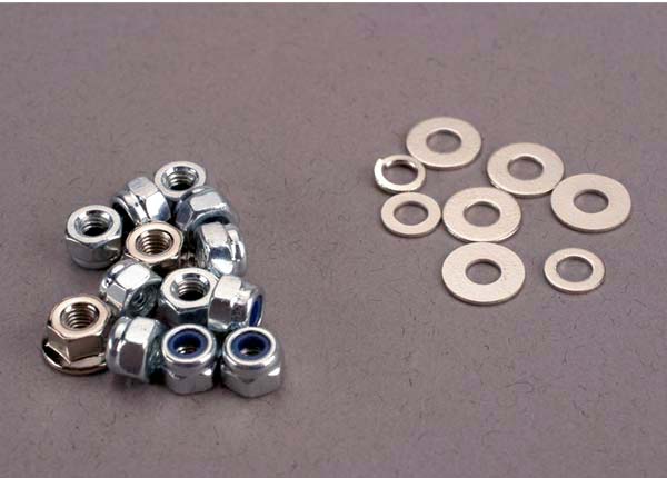 Traxxas Nut Set, Nut & Washer Set For Sledgehammer (3mm Lock Nuts (11),3mm Flange Nuts (2))