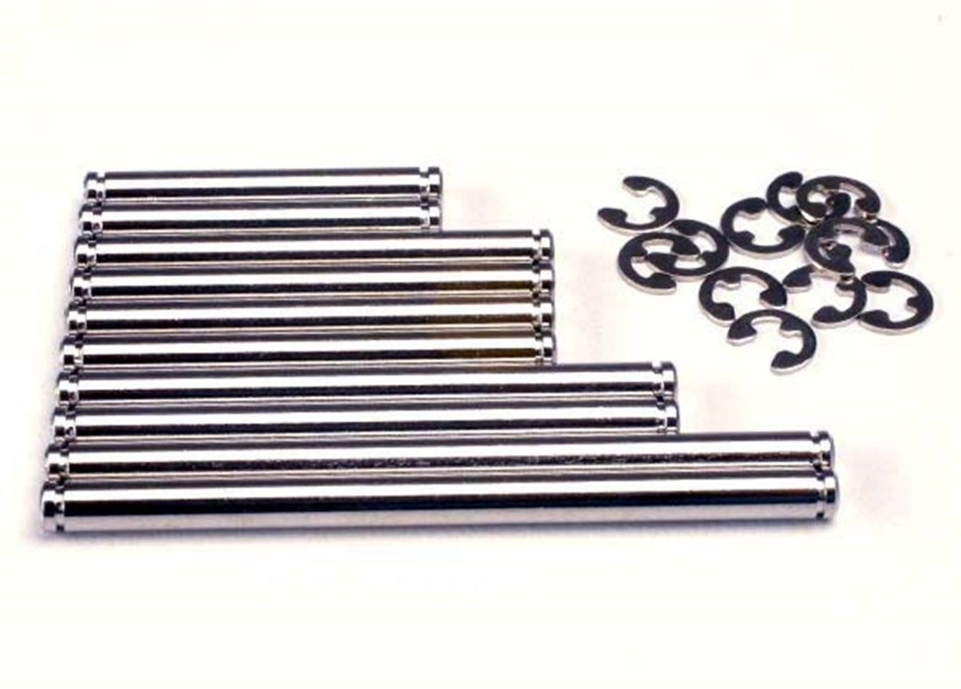 Traxxas Suspension Pins, Chrome with E-Clips - Click Image to Close