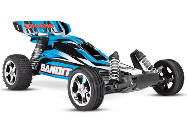 Traxxas Bandit: 1/10 Scale Off-Road Buggy, Fully-Assembled, Waterproof, Ready-To-Race, with TQ 2.4GHz Radio System, XL-5 Electronic Speed Control, and ProGraphix Painted Body. Requires: Battery and Charger - Blue