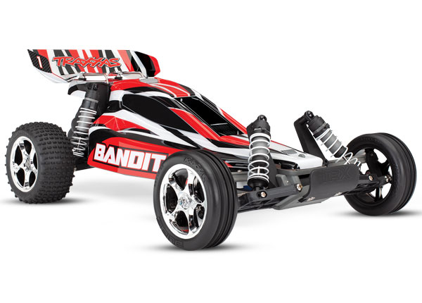 Traxxas Bandit: 1/10 Scale Off-Road Buggy, Fully-Assembled, Waterproof, Ready-To-Race, with TQ 2.4GHz Radio System, XL-5 Electronic Speed Control, and ProGraphix Painted Body. Requires: Battery and Charger - Red