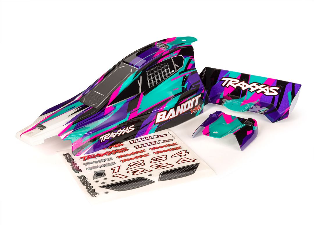 Traxxas Body, Bandit VXL, Purple (Painted, Decals Applied) - Click Image to Close