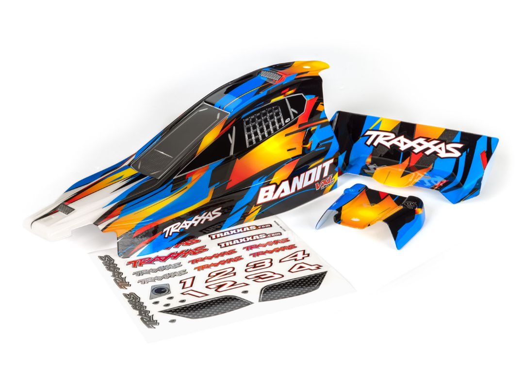 Traxxas Body, Bandit VXL, Blue (Painted, Decals Applied) - Click Image to Close